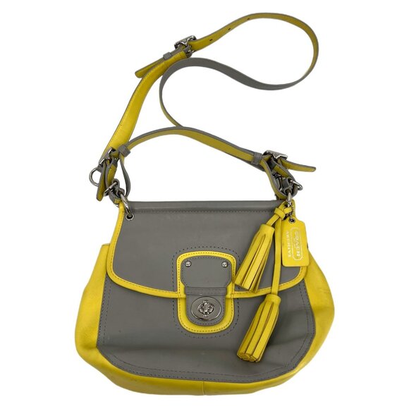Coach Gray Yellow Legacy Archival Crossbody Bag | Classic Style - Picture 1 of 10